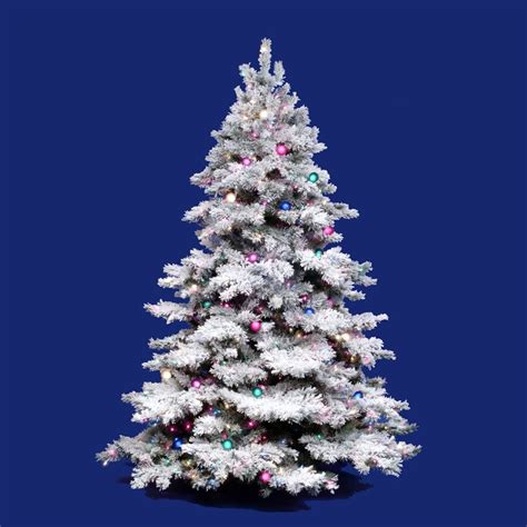 Vickerman 3 Ft Pre Lit Alaskan Pine Flocked Artificial Christmas Tree