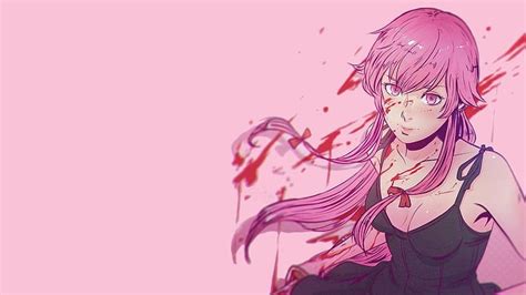 Anime Mirai Nikki Yuno Gasai One Person Pink Color Portrait Hd
