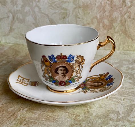 Queen Elizabeth Ii Coronation 1953 Tea Cup And Saucer Queen Elizabeth