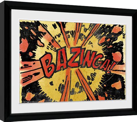 The Big Bang Theory Bazinga Comic Inramad Affisch