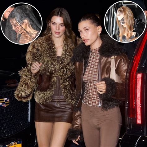 kendall jenner hailey bieber in sheer black lingerie photos life and style