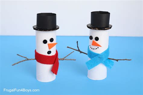 Toilet Paper Roll Snowman Craft Frugal Fun For Boys And Girls