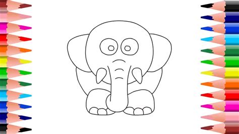 How To Draw Cute Baby Elephant Step By Step Art Colors