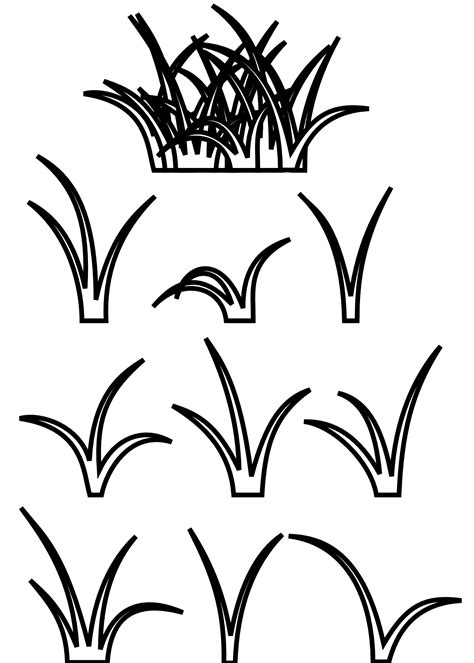Grass Black White Line Art Scalable Vector Graphics Svg Grass