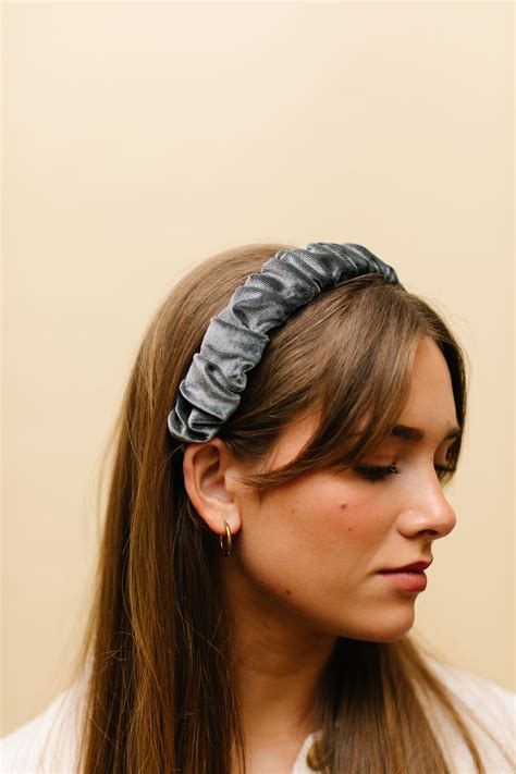 Grey Velvet Women Headband Women Headband Hair Accessories Etsy