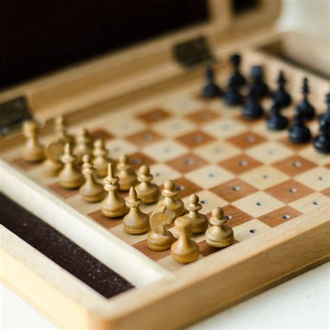 Mini Chess Set With Wooden Chess Board Wood Chess Sets Etsy