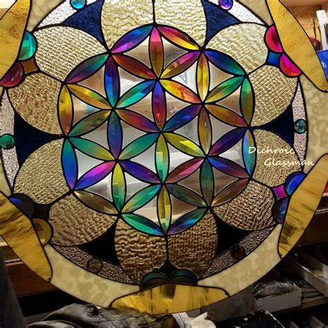 Custom Ordered Dichroic Stained Glass Seed Of Life Sacred Geometry Dichroglassman Seed Of