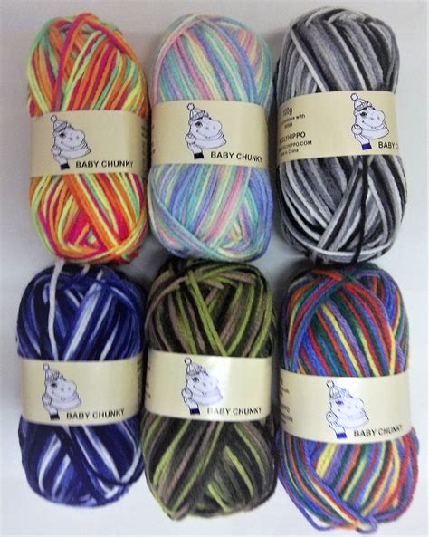 Woolyhippo Chunky Random Acrylic Wool 100g Knitting Crochet Yarn