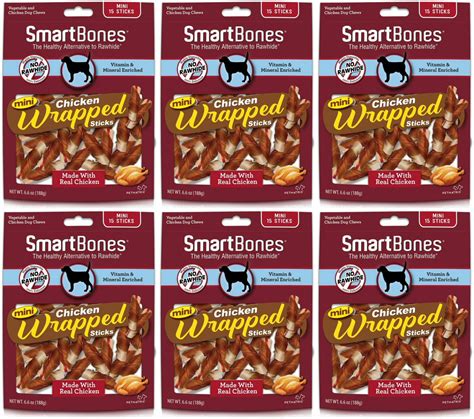 Smartbones Chicken Wrapped Sticks Dog Chews Chicken Mini 90ct 6 X