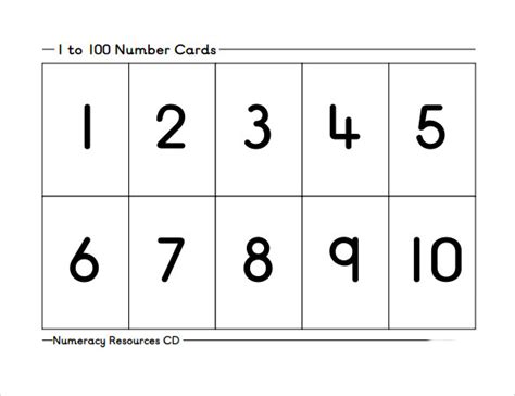 10 Number Samples Sample Templates