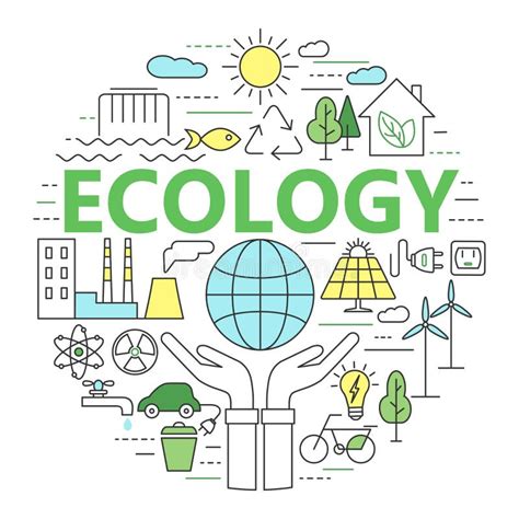 Ecology And Environment Concept Illustration Thin Line Flat Des Stock
