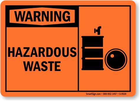 Hazardous Waste Warning Sign | Top Quality, SKU: S-0520 ...