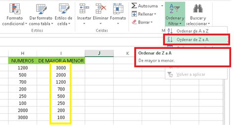 ¿cómo Ordenar Datos Numéricos En Excel Ficha Datos Excel Intermedio