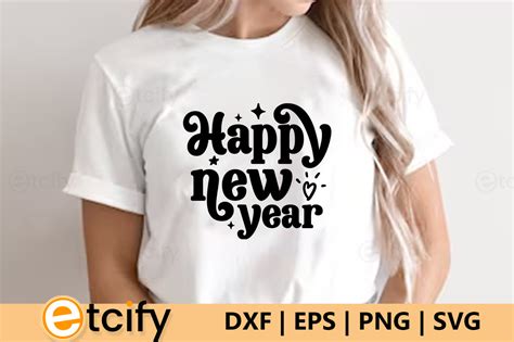 Happy New Year Retro Svg Graphic By Etcify · Creative Fabrica