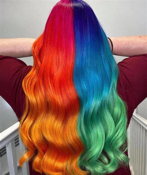Rainbow Hair Color Hair Inspo Girl Hairstyles Pride Long Hair