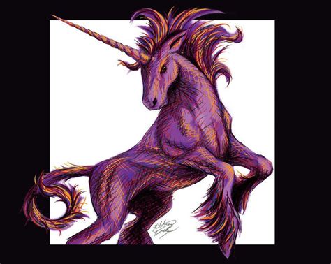 Purple Unicorn By Nthomas Illustration On Deviantart Purple Unicorn