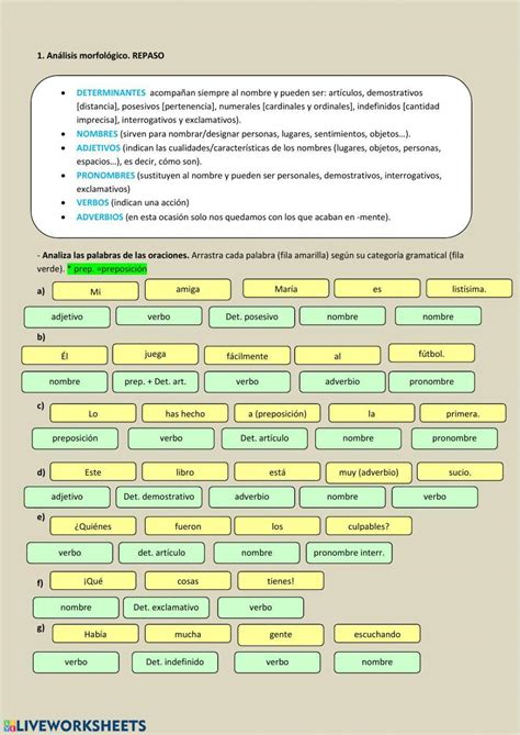 Repaso Gramática Interactive Worksheet Live Worksheets