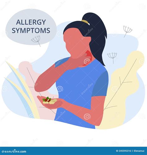 Seasonal Allergy Woman With A Sore Throat Itchy Throat Allergies And