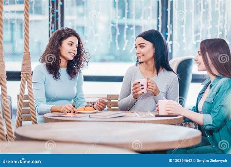 Nice Female Friends Talking To Each Other Stock Photo Image Of Relax