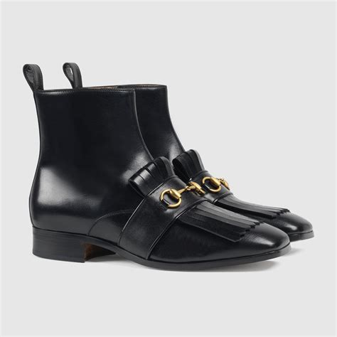 Leather Fringe Horsebit Boot Gucci Mens Boots 442646d3v001000