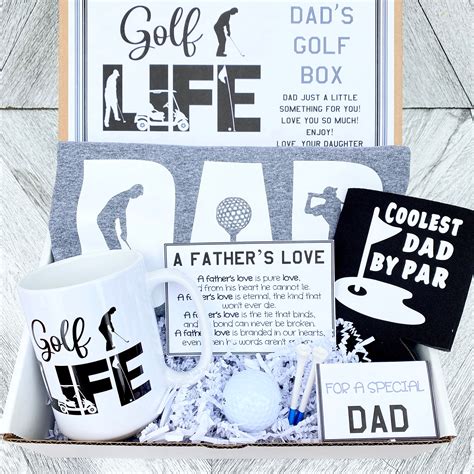 Fathers Day Golf T Box Set Shirt Mug Golf Set Drink Coolie And