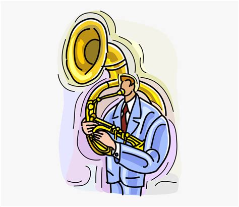 Vector Illustration Of Musician Playing Tuba Large Tocando Tuba