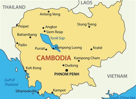 Cambodia, officially the kingdom of cambodia, is a country located in the southern portion of the indochinese peninsula in southeast asia. Bản đồ Campuchia (Cam-pu-chia) khổ lớn phóng to