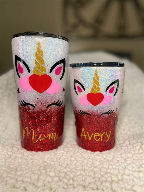 Mom And Daughter Valentine’s Day Tumblers In 2021 Custom Tumblers Valentines For Daughter