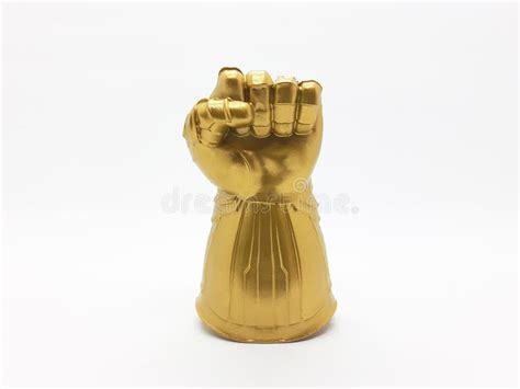 Beautiful Luxury Golden Hand Fist Gauntlet Of A Knight In White