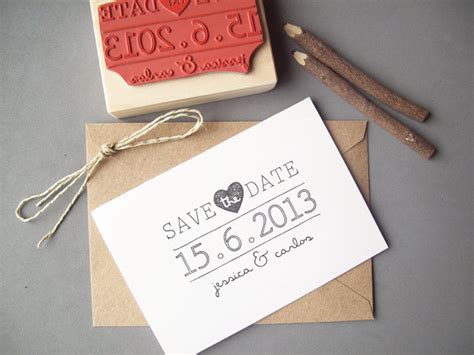 Save The Date Rubber Stamp Diy Bride Wedding Invitation Personalize