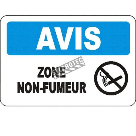 French Osha Notice Smoke Free Area Sign With Options