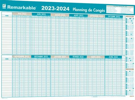 Planning De Congés 2023 2024 Gestion De 1 à 30 Salariés
