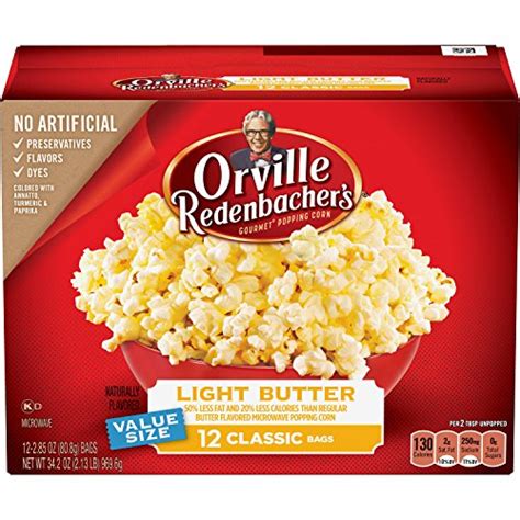 Orville Redenbachers Light Butter Popcorn Classic Bag 12 Count Pack