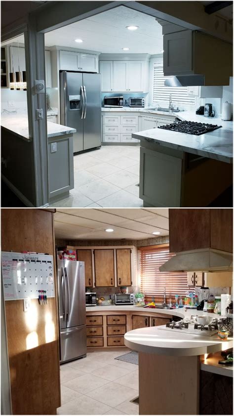 Click the image for larger image size and more details. Remodeled manufactured home kitchen - before and after pictures Benjamin Moore - Re… | Home ...