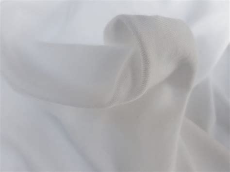 White Cotton Modal 1x1 Rib Knit Fabric By The Yard And Wholesale In Los
