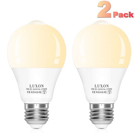 Luxon 9w Infrared Motion Sensor Light Bulb E26 Base Warm