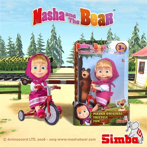 Cute Little Masha Loves Riding Her Original Tricycle From The Tv Series Masha And The Bear And