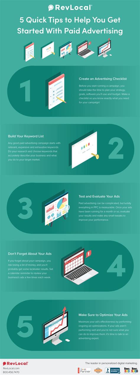 5 Quick Paid Advertising Tips Infographic Paid Advertising