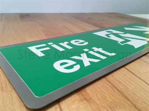 Chic Stainless Steel Fire Exit Signs Bs Steve Marsh Design