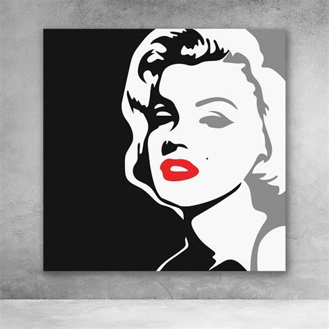 Marilyn Monroe Black And White Pop Art Modern Chic Wall Art Pop Art