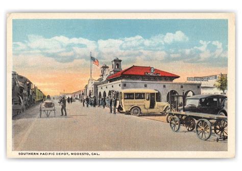 Modesto California Southern Pacific Depot Vintage And Antique Postcards