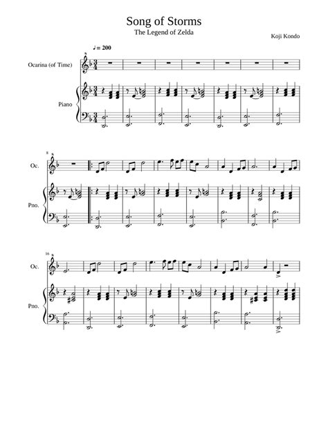 12 hole ocarina sheet music. Song of Storms Piano and Ocarina Sheet music for Piano, Other Woodwinds | Download free in PDF ...