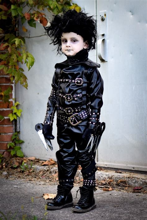 4 Year Old Boy Dressed In Toddler Edward Scissorhands Costume For