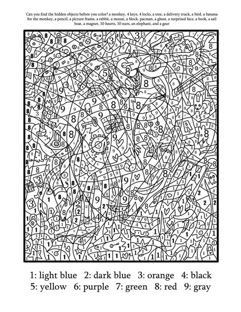 Hard Color By Number Free Printables Coloring Home
