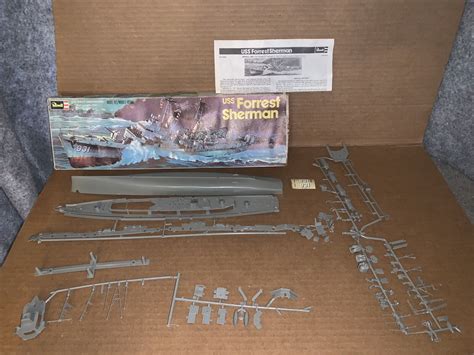 Vintage Revell Uss Forrest Sherman Us Navy Destroyer Model Kit H483