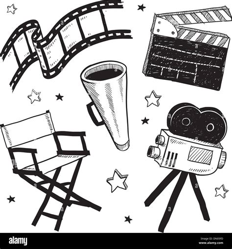 Movie Set Objects Sketch Stock Vector Image And Art Alamy