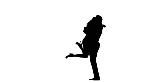 Animated Silhouette Loop Of A Woman Running On A White