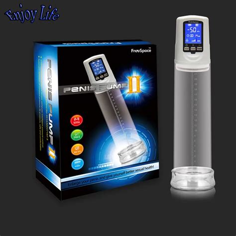 Male USB Rechargeable Penis Pump Enlarger LED Automatic Penis Enlargement Enhancer Sex Toys For