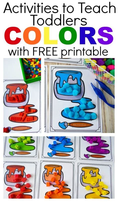 6 Ways To Teach Colors To Toddlers With Free Printable Teaching