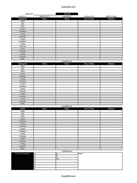 Football Play Call Sheet Template Free Fill Out And Sign Online Dochub